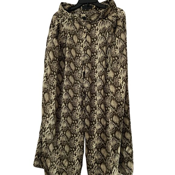 Nili Lotan Womens Snakeskin Print Wide-Leg Cropped Pants Size 4 - Picture 3 of 13